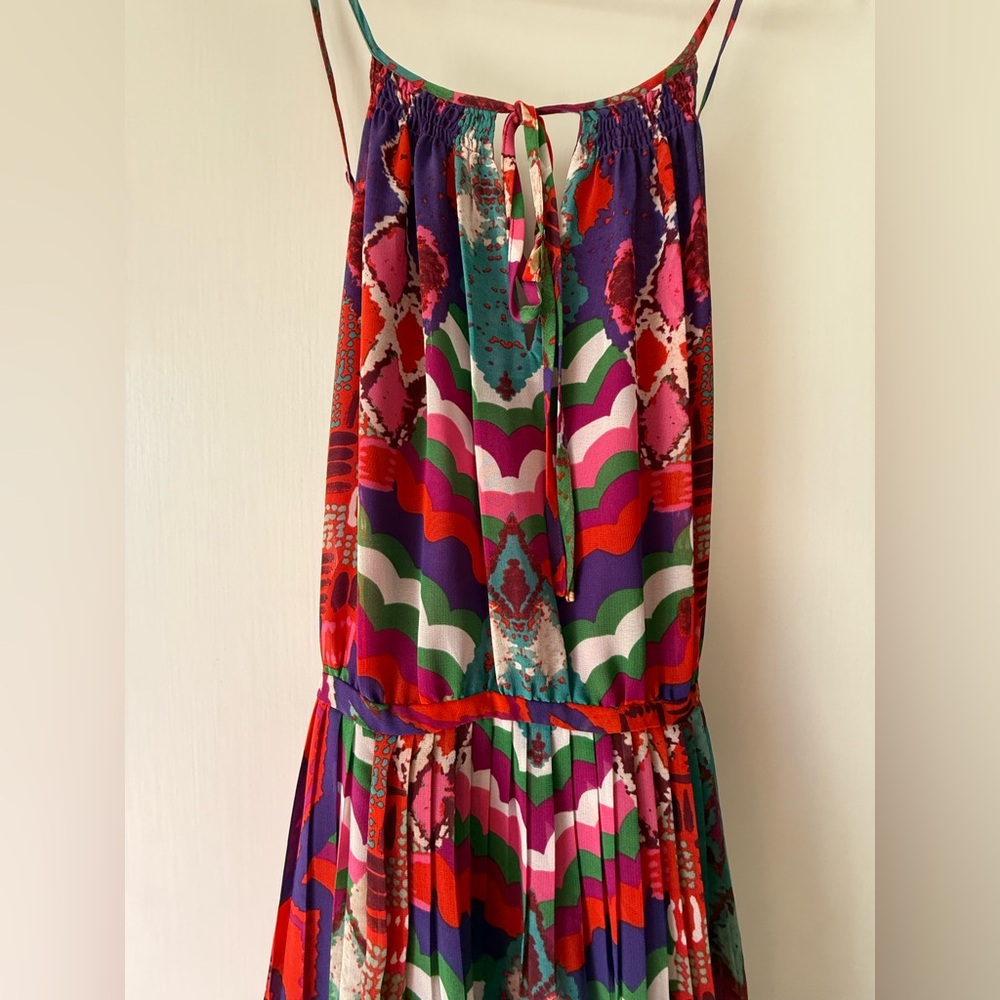 Anthropologie Maeve long, sheer/silky dress, size 12